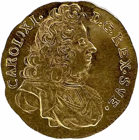 Karl XI (1655–1697) - En exceptionell 1/4 dukat från 1692 - Ettårstypmynt