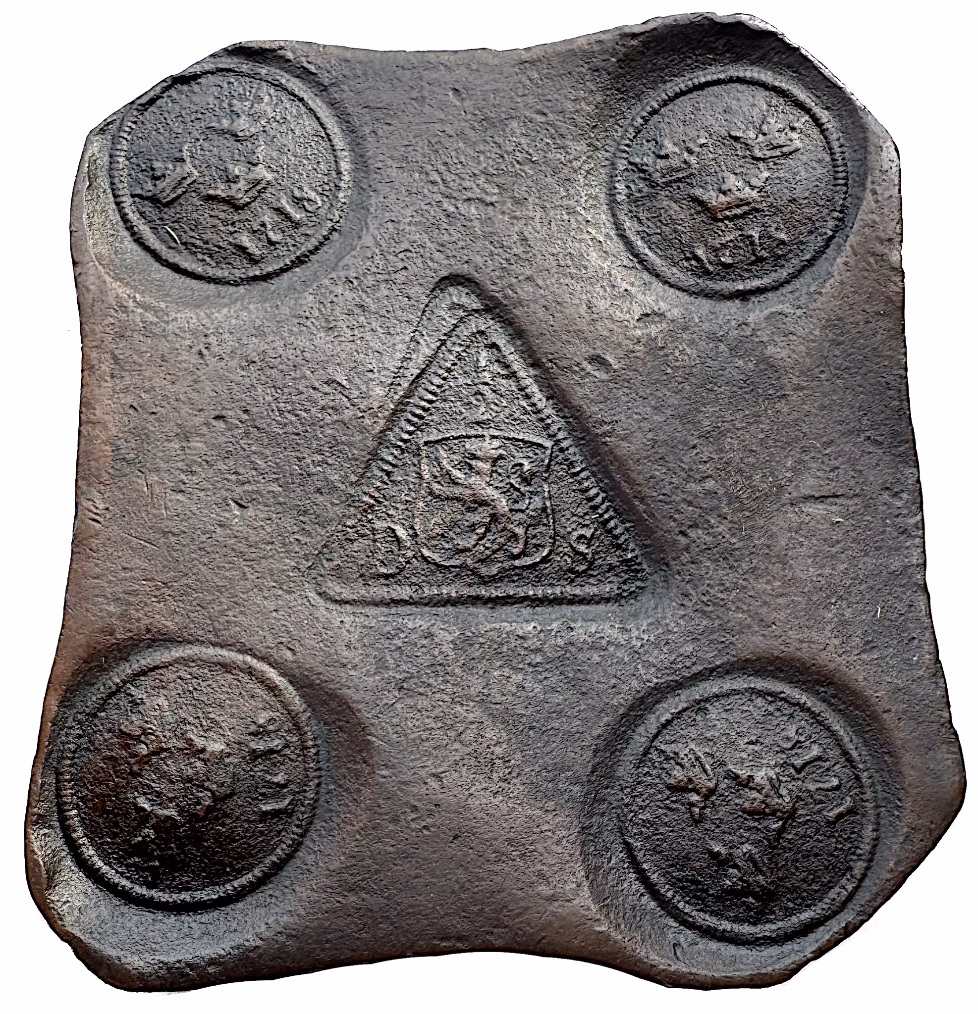Karl XII - Plåtmynt - 1/2 Daler 1718 med trekantig mittstämpel - SÄLLSYNT