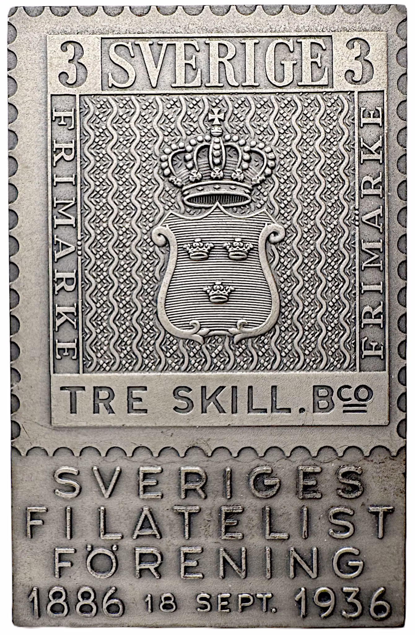 Sveriges filatelistförenings 50-årsjubileum (1886–1936) tilldelad G. Andersson - Ett halvt sekel av svensk posthistoria samlad i silver