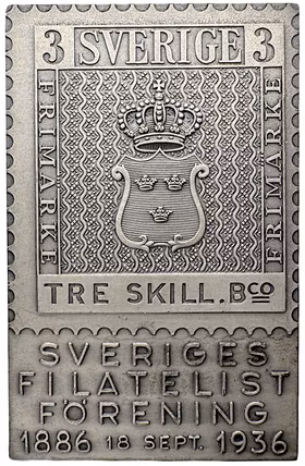 Sveriges filatelistförenings 50-årsjubileum (1886–1936) tilldelad G. Andersson - Ett halvt sekel av svensk posthistoria samlad i silver