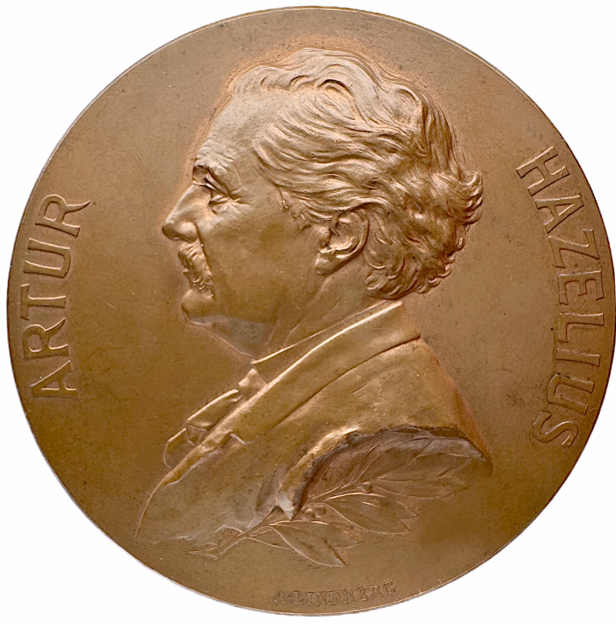 Artur Immanuel Hazelius (1833–1901) av Adolf Lindberg 1893 - Vacker och kulturhistoriskt betydelsefull bronsmedalj