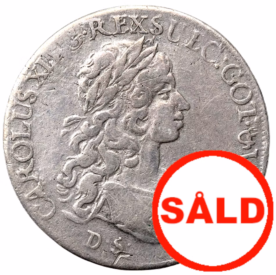 Karl XI - Pommer - 1/3 taler 1674 - Typ IIh - sällsynt