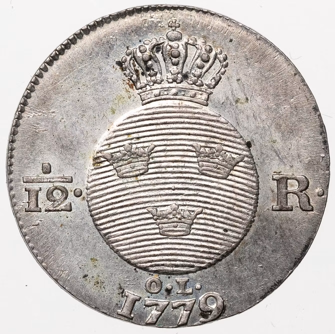 Gustav III:s 1/12 Riksdaler 1779 - Ett vackert, välpräglat exemplar med nästan full lyster