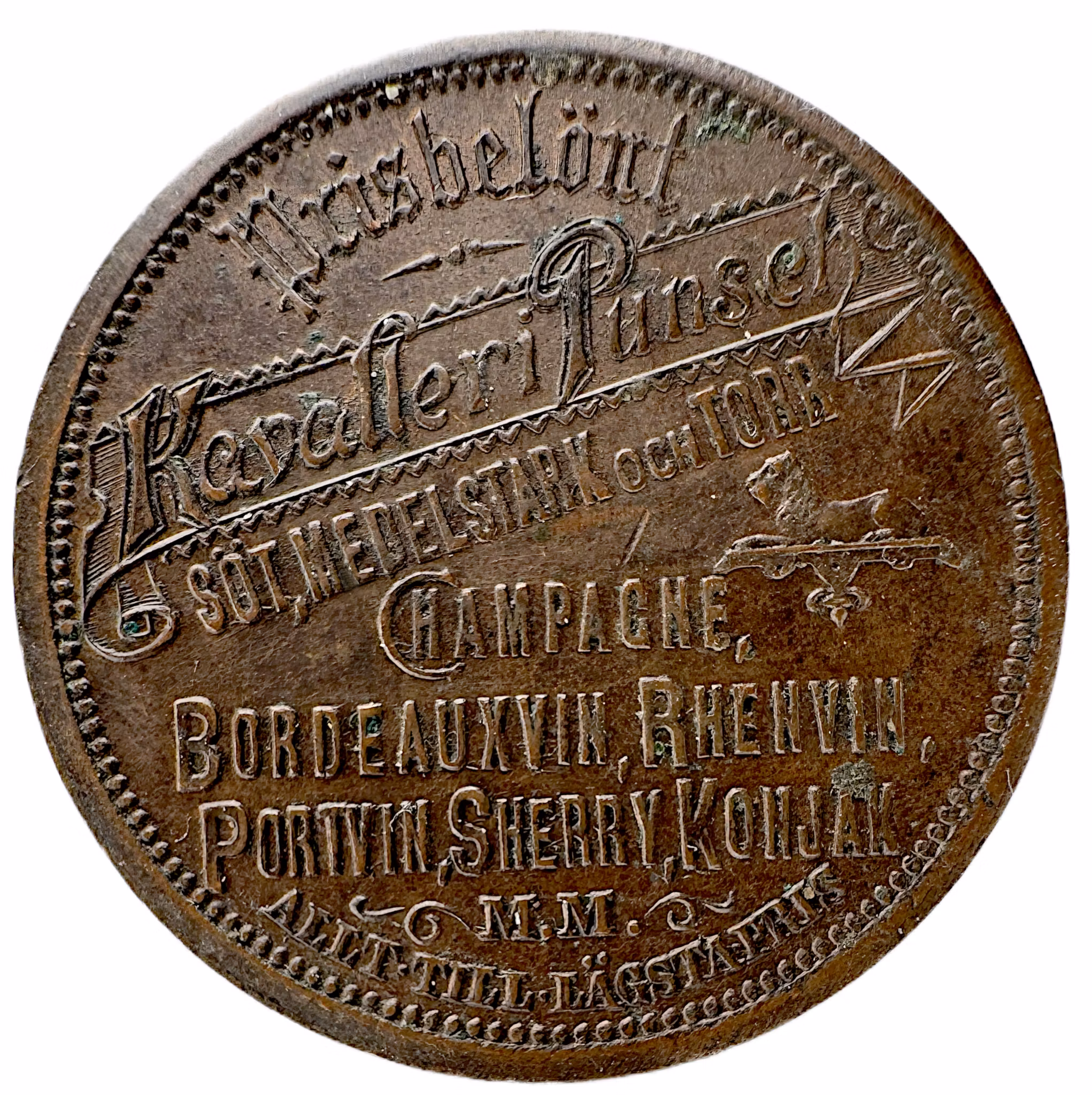 Otto Wallenius & Co, Göteborg: Reklampollett (ca 1890–1910) - Den fria sprithandelns Göteborg