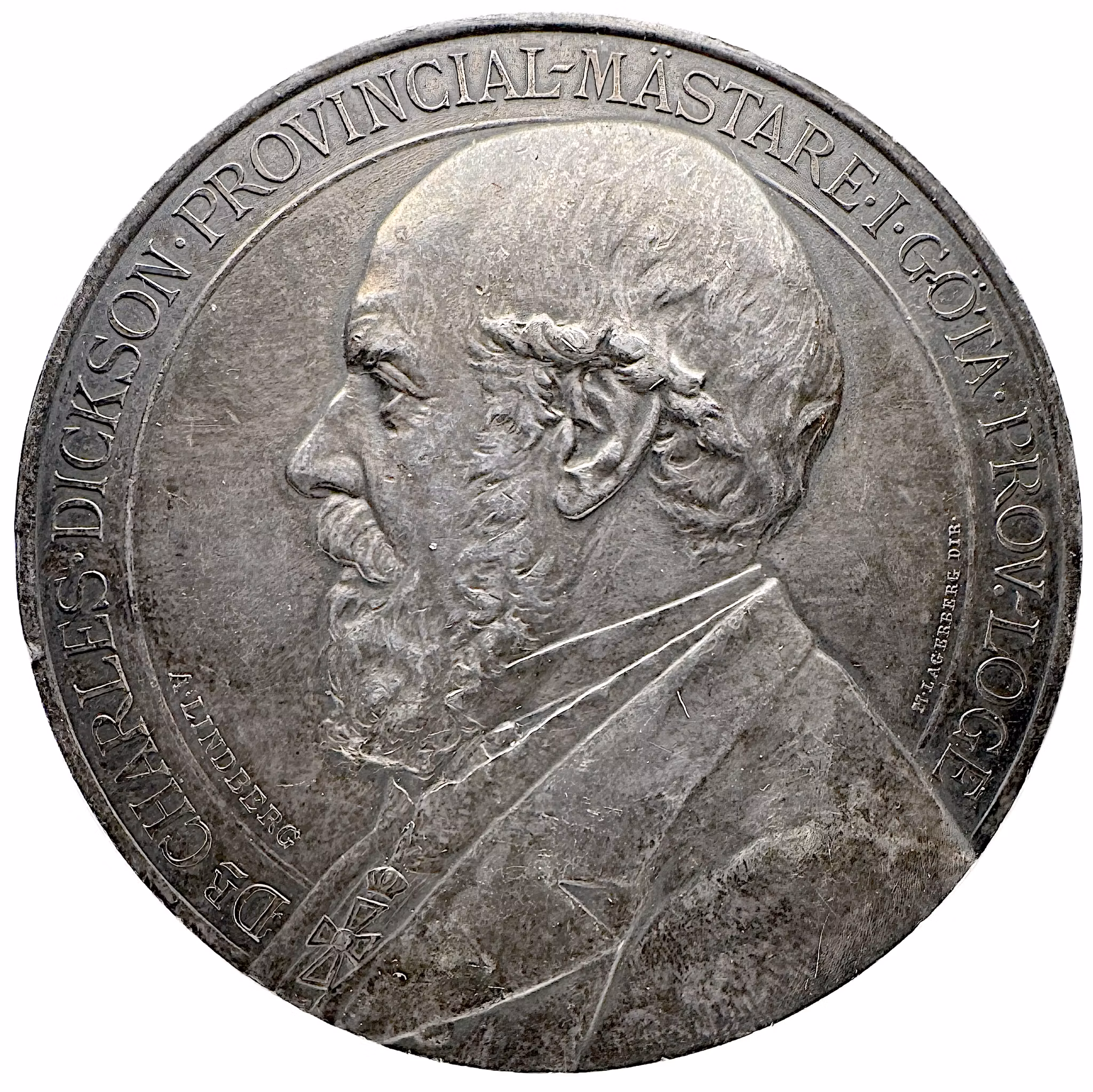 Charles Dickson (1814–1902) av Adolf Lindberg 1884 - Provinsialmästare i Göta Provinsialloge i Göteborg