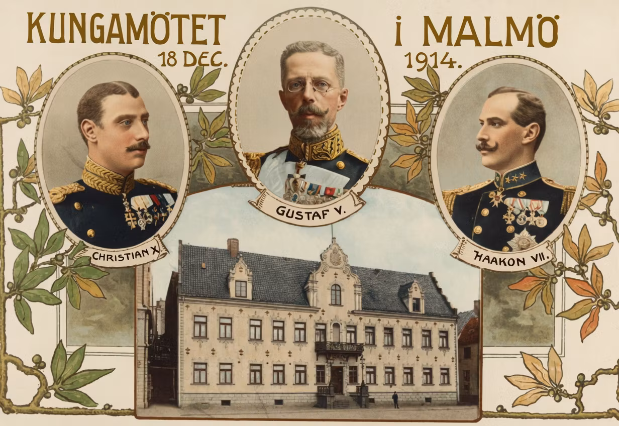 Kungamötet i Malmö 18-19 december 1914 av Erik Lindberg 1915 - Ett enat Norden i krigets skugga