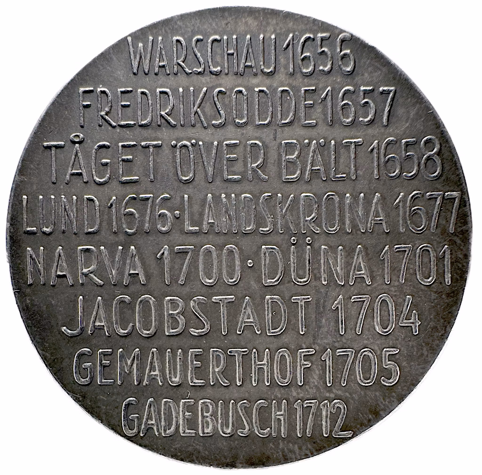 Gustav V - Kungliga Hälsinge regemente 1624–1924 - En historiskt intressant och läcker jubileumsmedalj i silver med blåskimrande patina - Tre sekler i kronans tjänst
