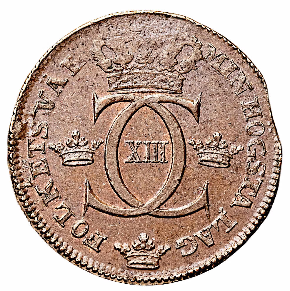 Karl XIII - 1/2 Skilling 1816 - Vackert exemplar med viss röd lyster