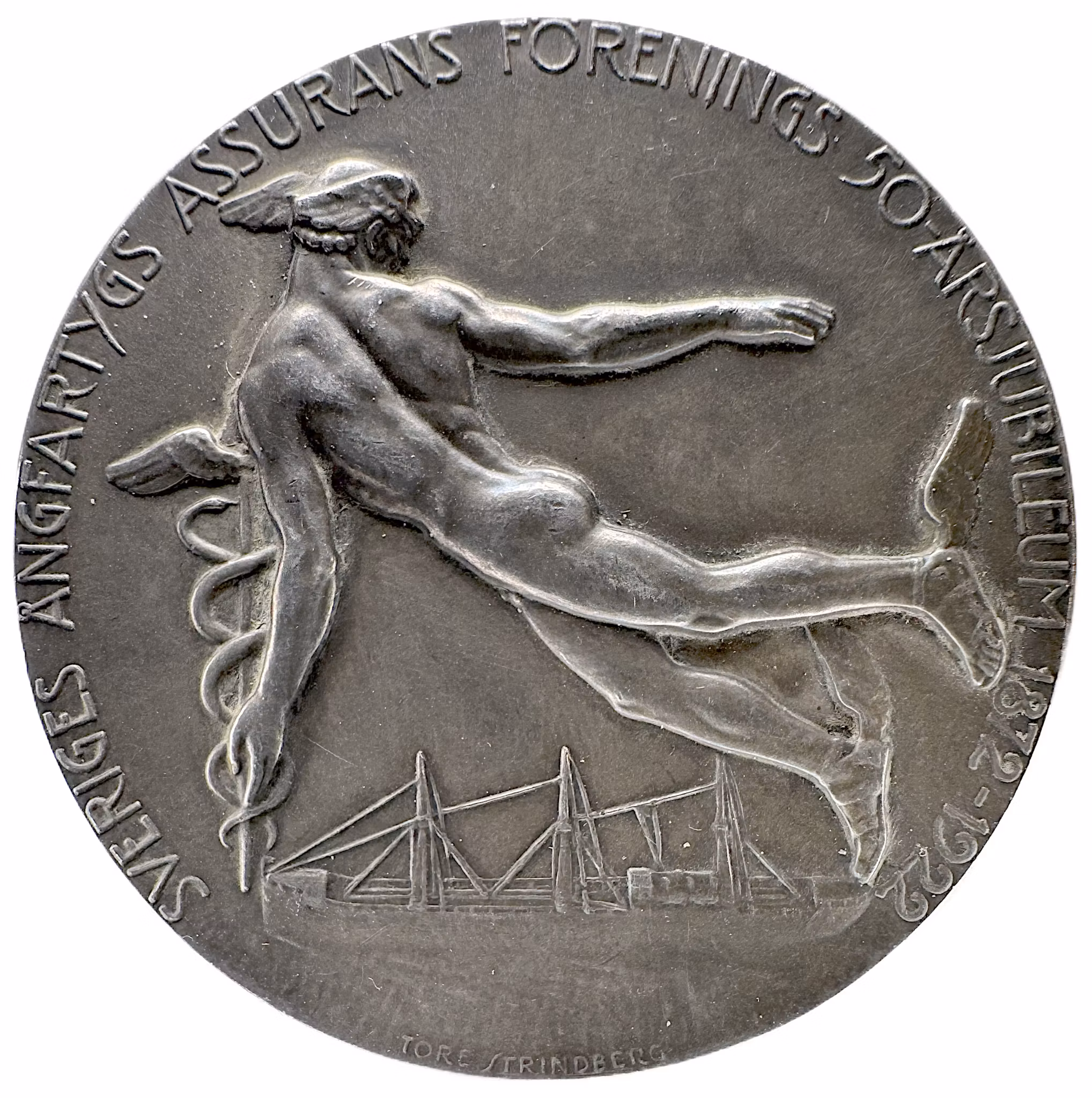Gustav V - Sveriges Ångfartygs Assurans Förenings 50-årsjubileum (1872–1922) av Tore Strindberg - Tilldelad Herman Swensson - Ångfartygens intåg och sjöfartens nya risker