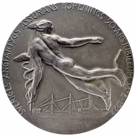 Gustav V - Sveriges Ångfartygs Assurans Förenings 50-årsjubileum (1872–1922) av Tore Strindberg - Tilldelad Herman Swensson - Ångfartygens intåg och sjöfartens nya risker