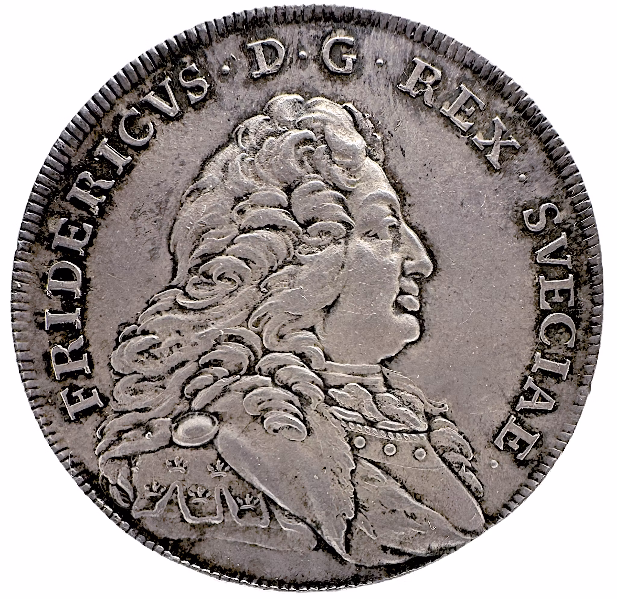 Fredrik I (1720-1751): Stockholm, Riksdaler 1744 - Ett mycket vackert välpräglat exemplar med lystriga och fina fält - Ett rike i återhämtning och smärtsamma avsked