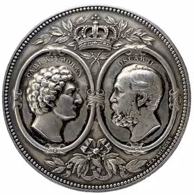 Oskar II - Stockholms simsällskap sextioårsjubileum den 26 augusti 1887 av Lea Ahlborn - Sällsynt