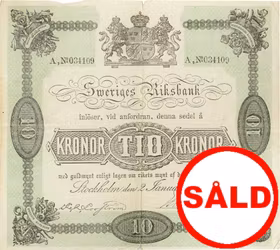 SVERIGES RIKSBANK - 10 kronor 1877