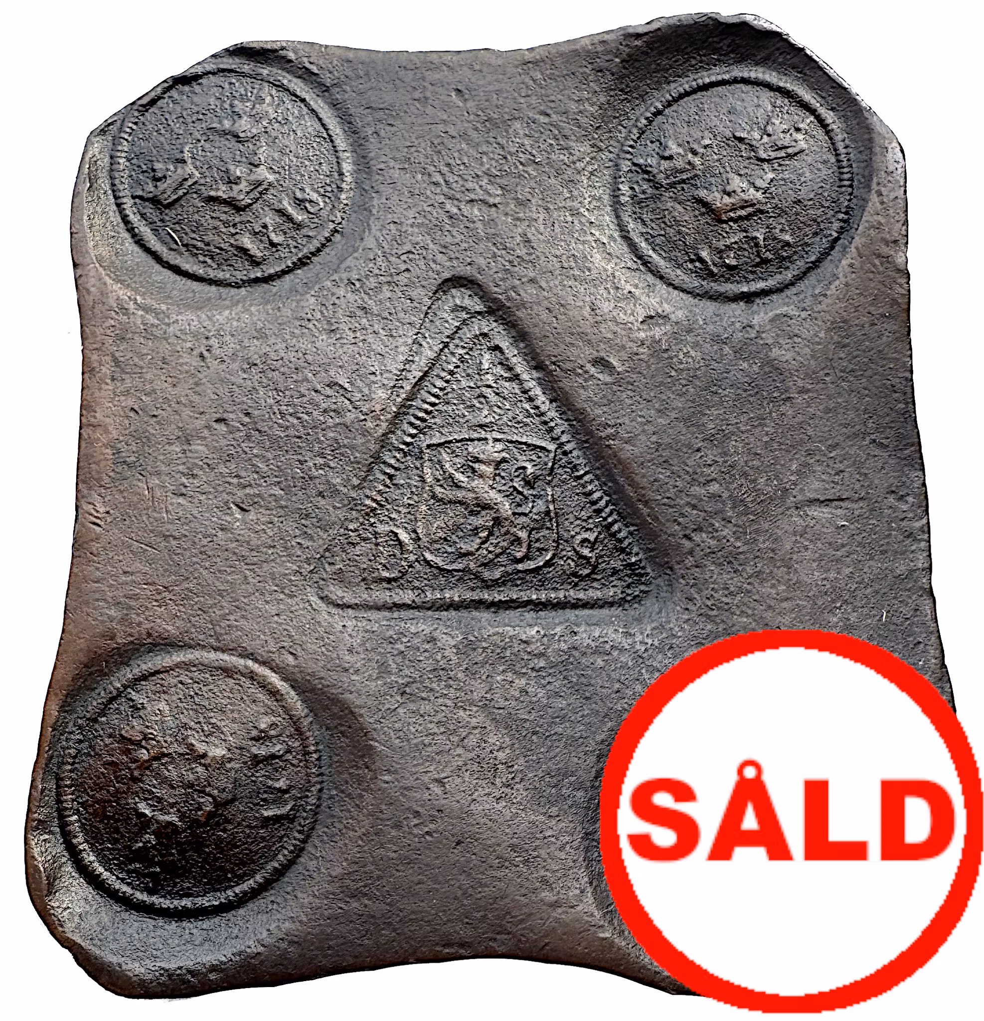 Karl XII - Plåtmynt - 1/2 Daler 1718 med trekantig mittstämpel - SÄLLSYNT