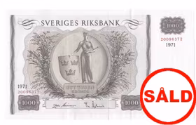 1000 kronor 1971 - Vacker stor sedel