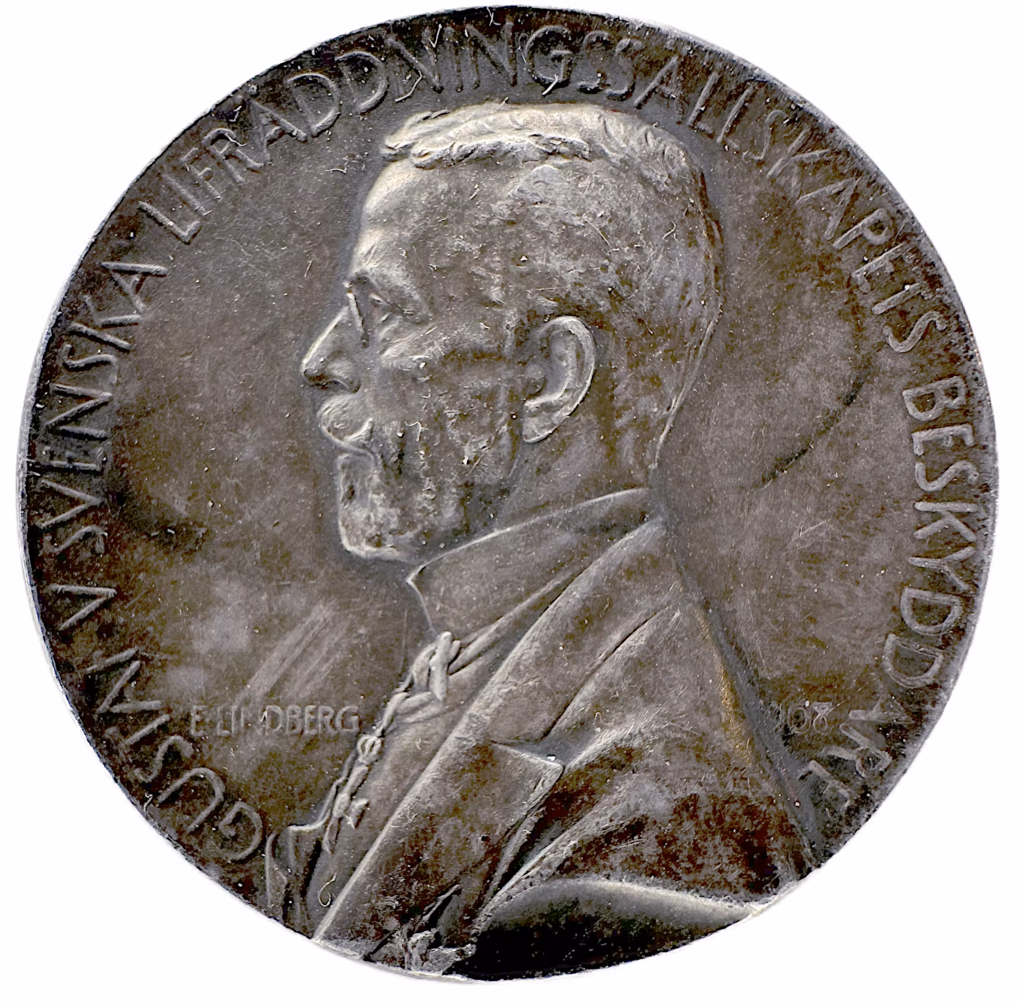 Gustav V (1907-1950) - Svenska Livräddningssällskapets medalj av Erik Lindberg 1908