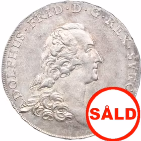 Adolf Fredrik, 1 Riksdaler / 3 Daler SM 1770 - Osedvanligt vackert välpräglat exemplar med full lyster