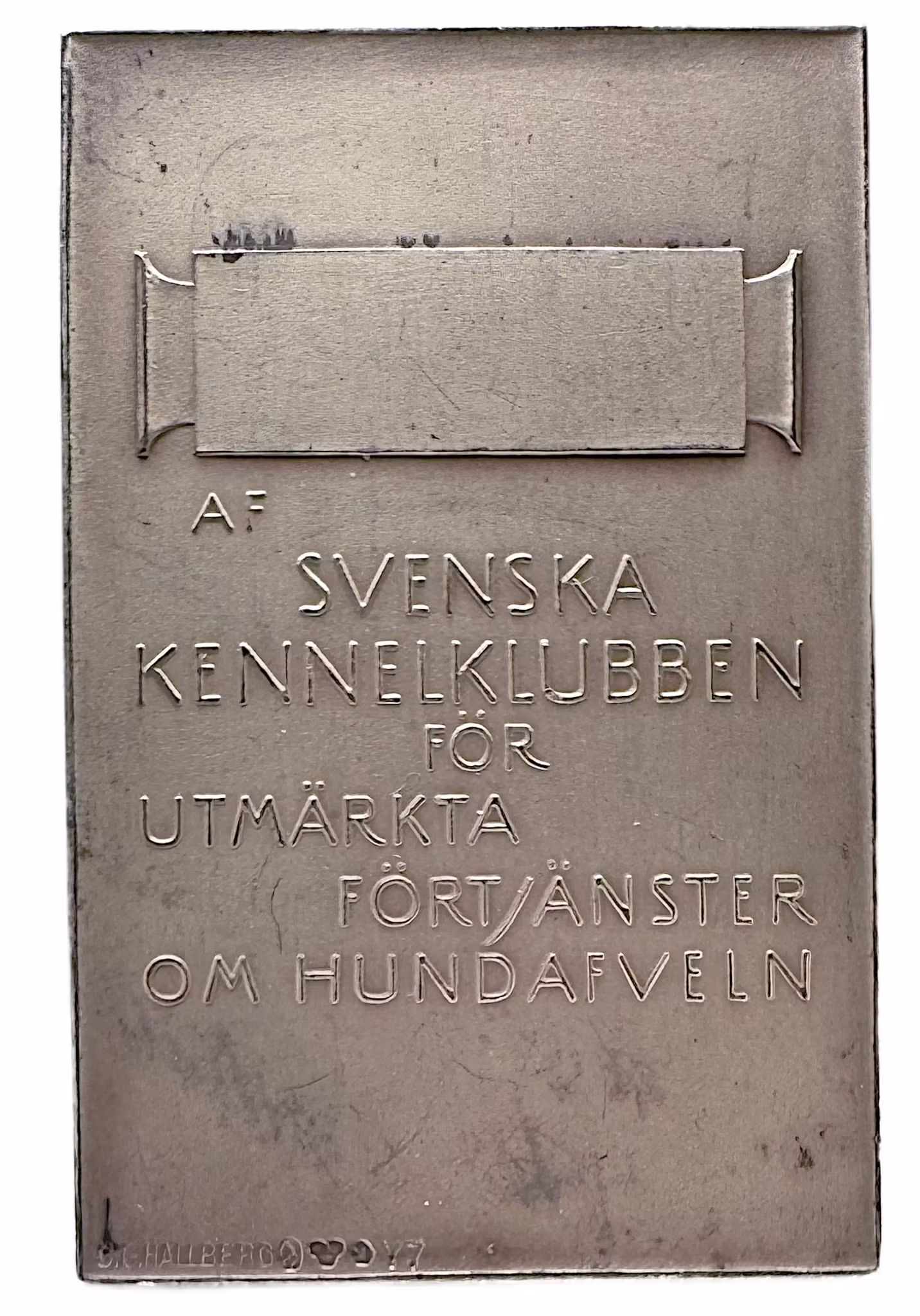 Adolf Patrik Hamilton (1852–1910) - Svenska Kennelklubbens finaste förtjänstplakett, allmänt kallad Hamiltonplaketten
