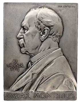 Oscar Montelius (1843–1921) av Erik Lindberg 1913 - av vänner med anledning av hans avgång som riksantikvarie