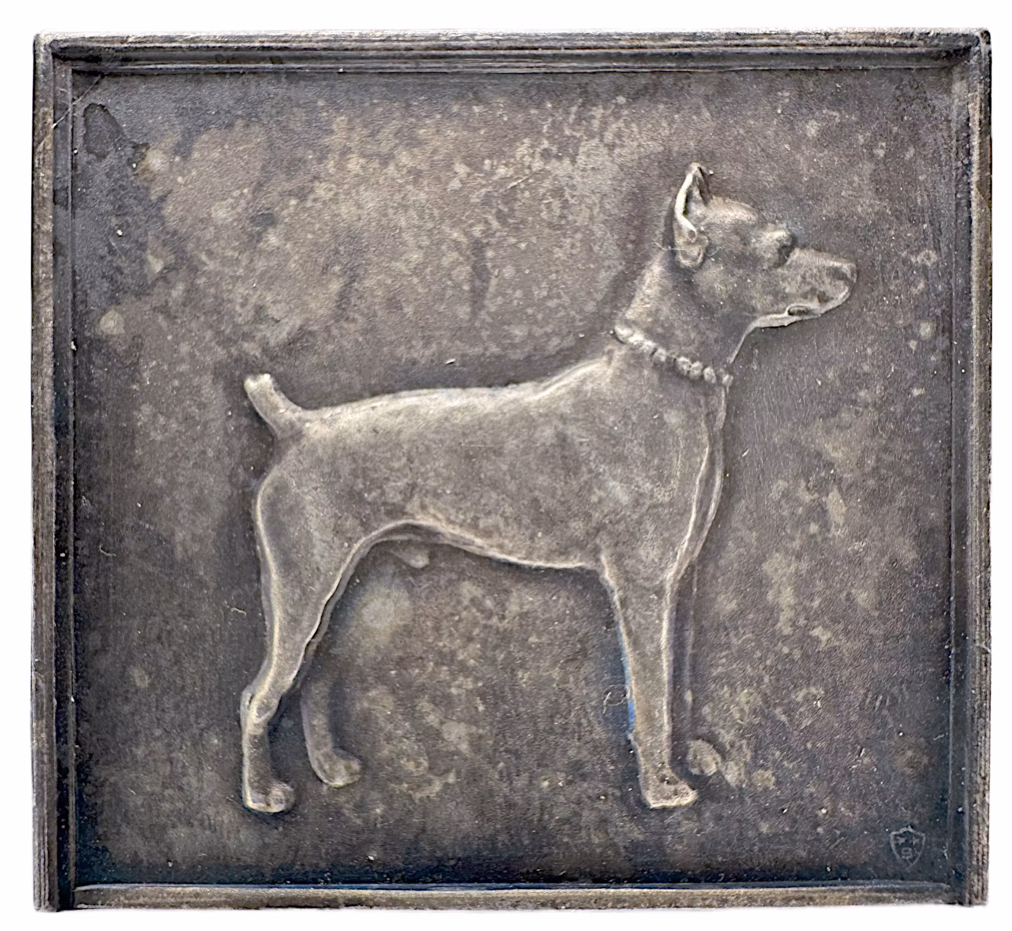 Gustav V - Dobermann – silversmedaljong / plakett, Sverige, ca 1920–1935