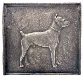 Gustav V - Dobermann – silversmedaljong / plakett, Sverige, ca 1920–1935