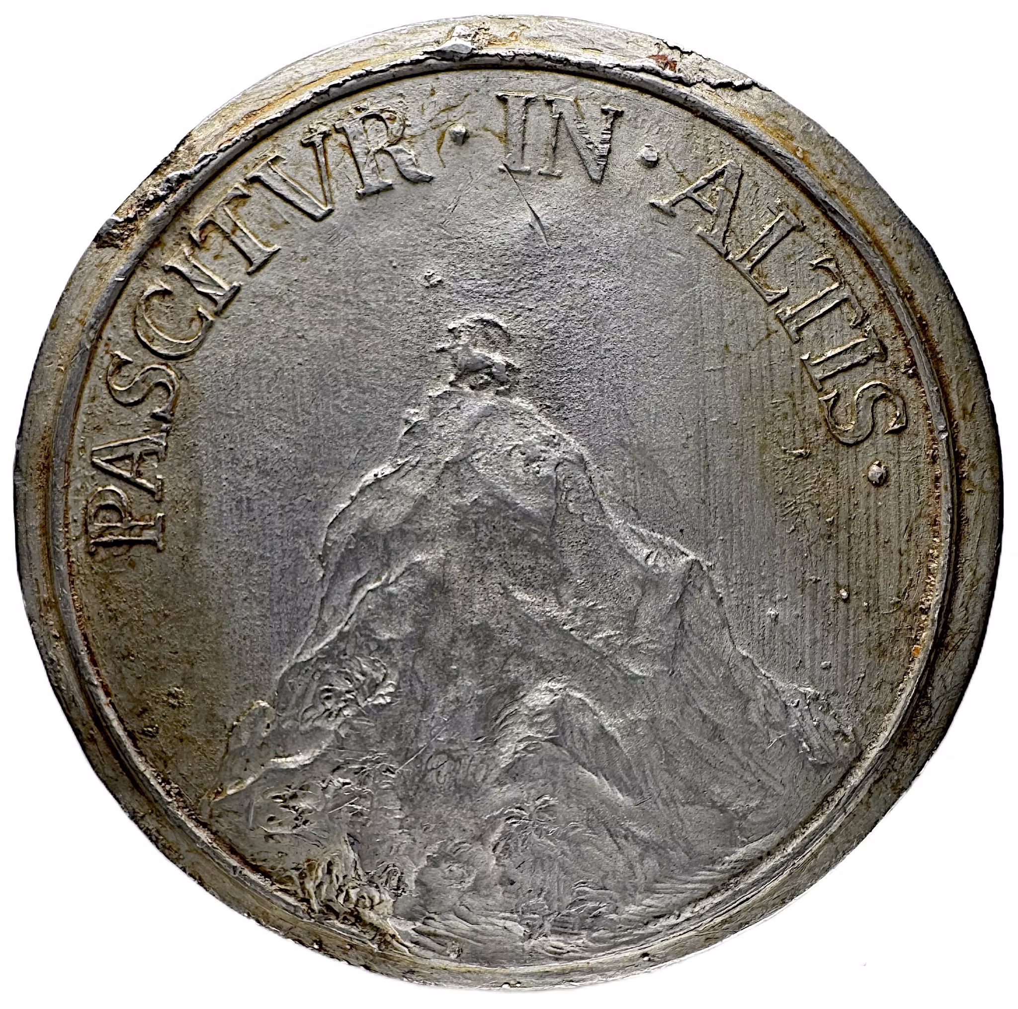 Hedvig Eleonora Tessin (1655-1714) av Johann Carl Hedlinger - Exceptionellt sällsynt massiv tennmedalj - proveniens friherre Bonde - Enda noterade i privat ägo - Etikettstrider och adligt övermod
