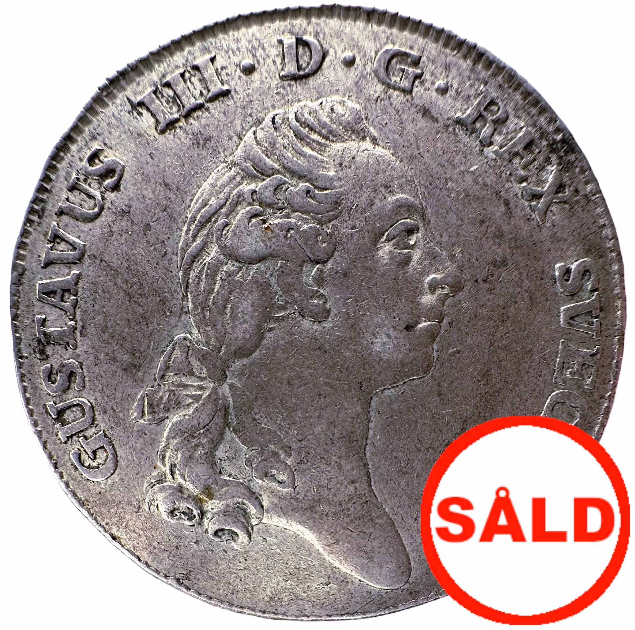 Gustav III - 2/3 Riksdaler 1777 - Tilltalande, jämt och fint exemplar utan plantsrispor eller märken