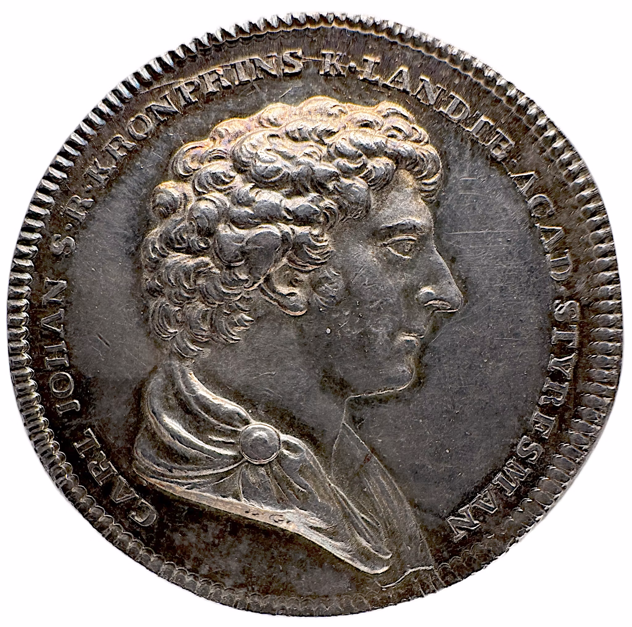 Kungliga Lantbruksakademiens mötesjetton 1813 – Karl Johan som kronprins