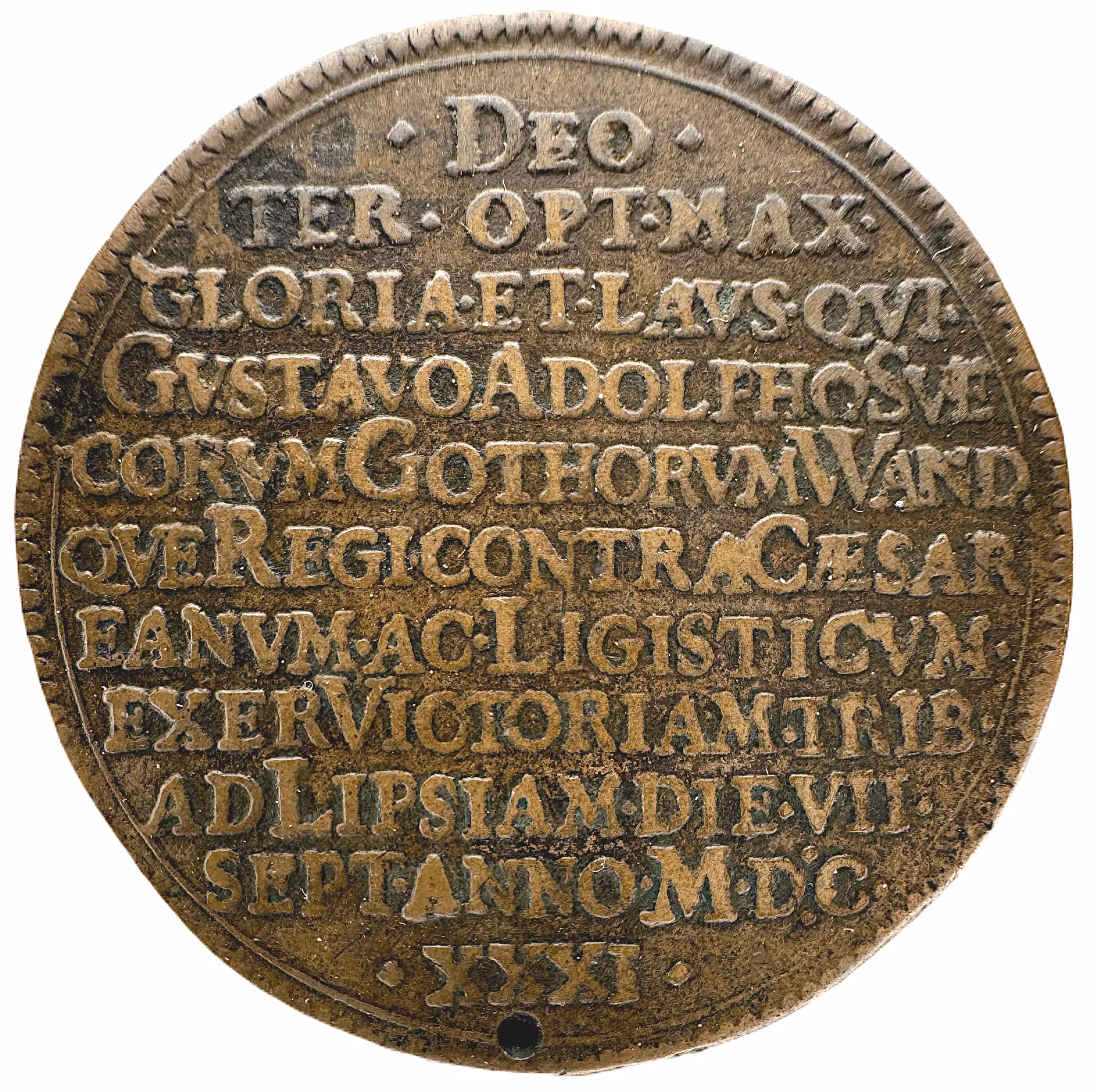 Gustav II Adolf - Unikt avslag i koppar av möjligen Bamberg