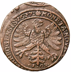 Gustav II Adolf, Arboga - 1 Öre 1627 Mycket vackert exemplar med härlig originalton