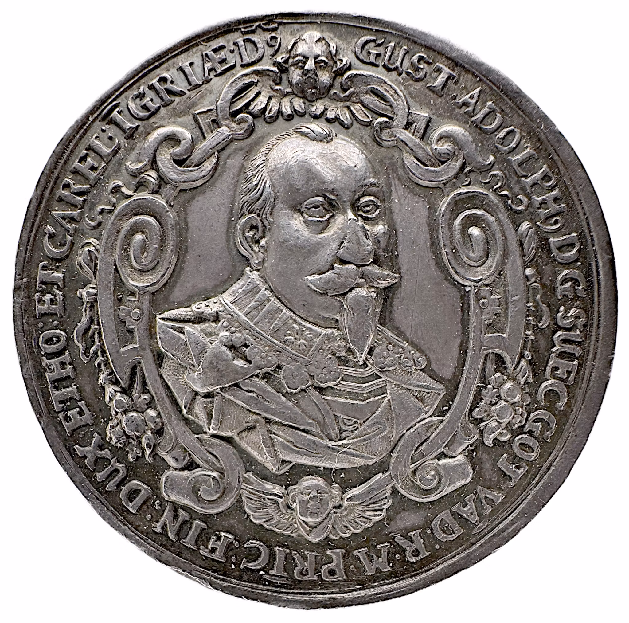 Konungens död 1632 av Ruprecht Niklas Kitzkatz - Ett mycket vackert och tilltalande exemplar med fin originalton och underliggande skimrande präglingsglans - Lützendimman och konungens fall