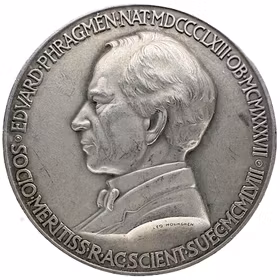 Edvard Phragmén (1863-1937 av Léo Holmgren för Kungliga Vetenskapsakademiens minnesmedalj 1958 - Matematikern och försäkringsinspektören
