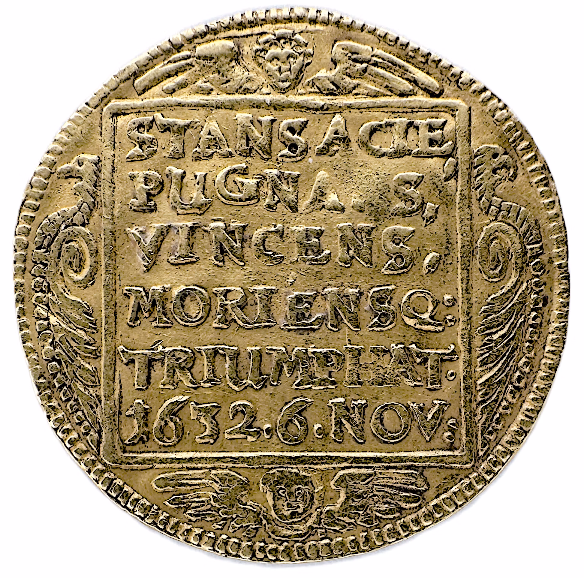 Gustav II Adolf (1611–1632) – Sveriges första inhemska dukat präglad till konungens begravning 1634 - UNIK - Ex. Julius Hagander