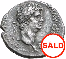 Nero 54-68 e.Kr - Didrachm präglad till minne av Claudius i Caesarea, Kapadokien ca 63-65 e.Kr.