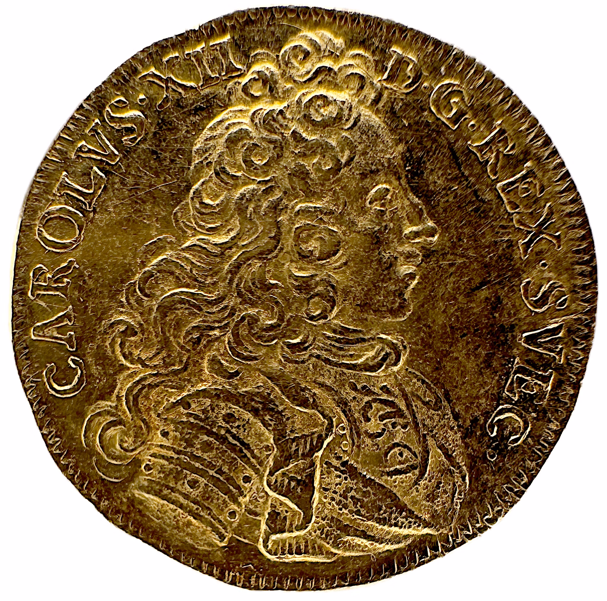Karl XII (1682–1718) - En sällsynt och tilltalande 1/2 dukat från 1701 – en mynttyp som endast präglades detta enda år