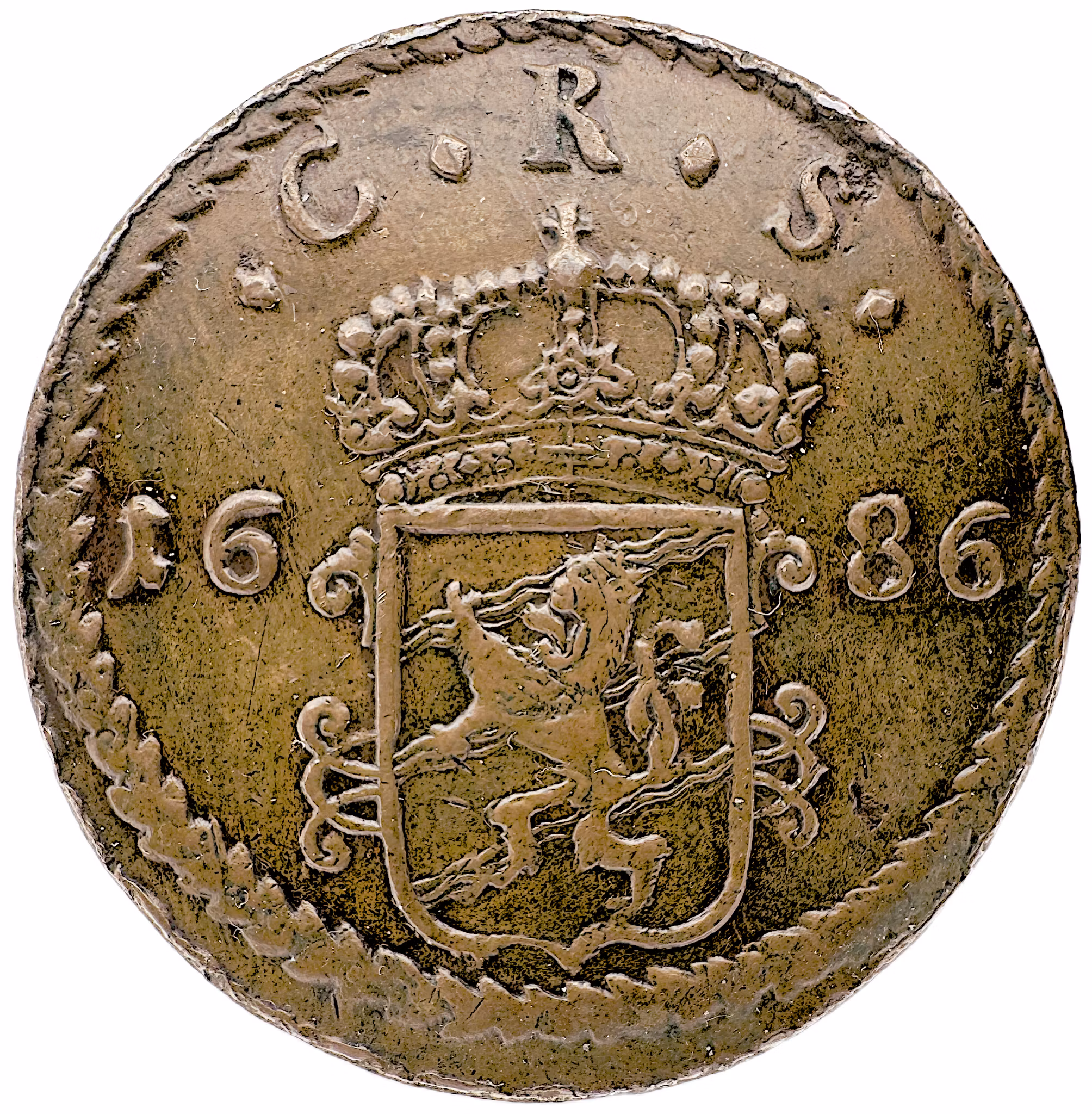 Karl XI, Avesta, 1 Öre SM 1686 - Ett underbart välpräglat exemplar med perfekta ytor och nästan perfekt centrering.