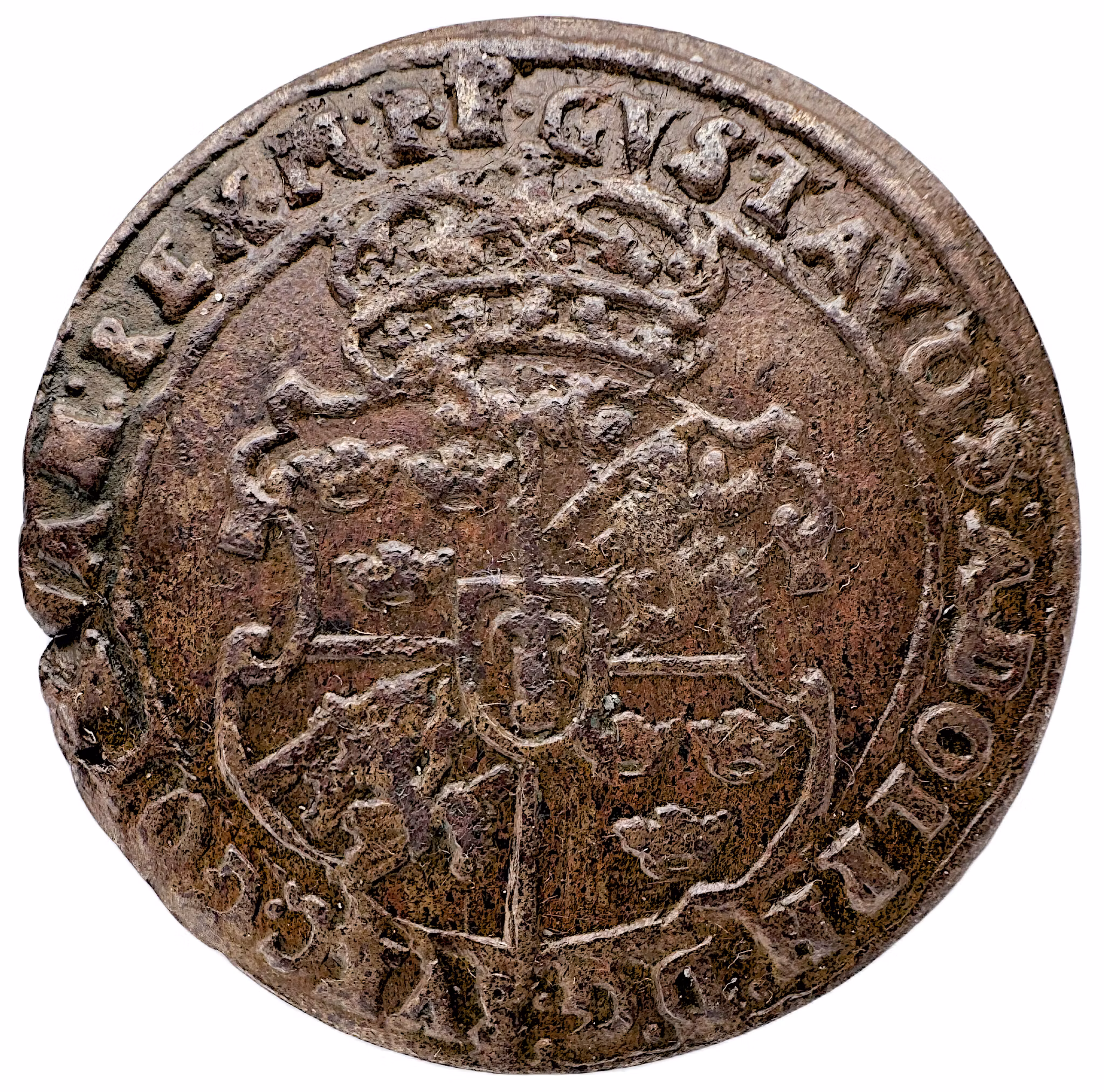 Gustav II Adolf, Säter – 1 Öre 1628 - Ett tilltalande exemplar, jämnt och fint med viss bevarad bottenlyster och bottenstriering bevarad, välcentrerad