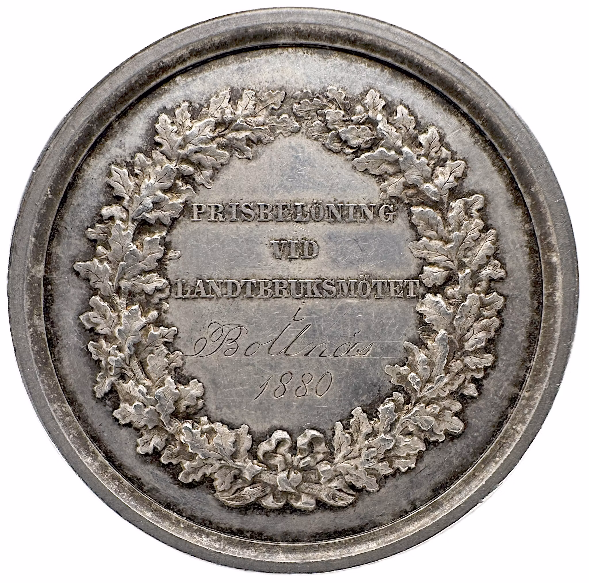 Oskar II (1872–1907) – Gävleborgs läns Kongl. Hushållningssällskap, Bollnäs 1880 graverad av Lea Ahlborn (1874-års modell)