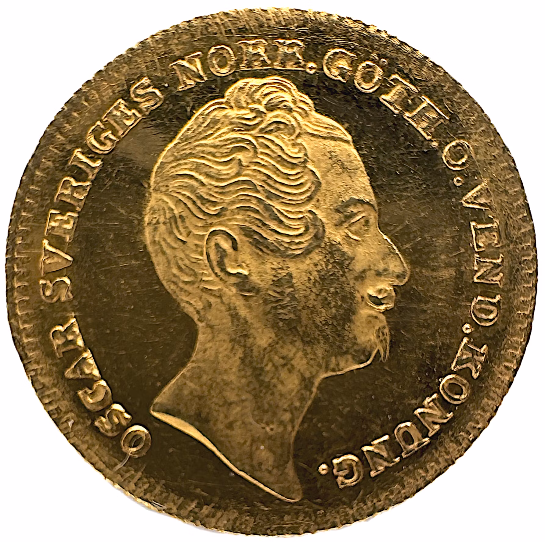 Oskar I (1844–1859), Dukat 1854 – Frostaktig relief med härligt lystriga fält