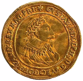 Gustav II Adolf, Nürnberg, Dukat 1632 - Ett tilltalande, fullviktigt exemplar med bra bottenlyster