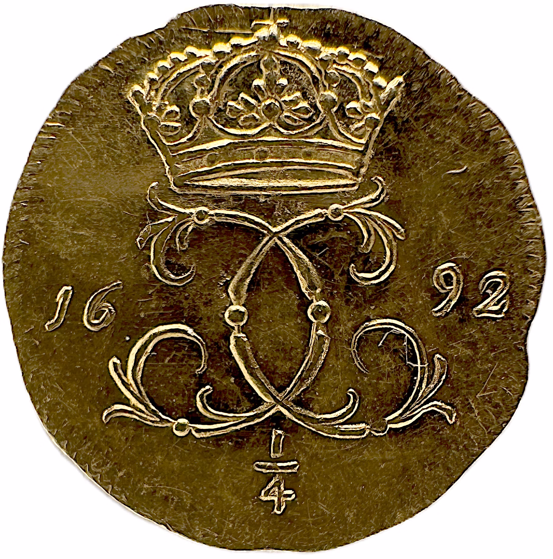 Karl XI (1655–1697) - Ettårstypmynt 1692 - Ett underbart ocirkulerat och fullt lystrigt exemplar med endast obetydliga kontaktmärken