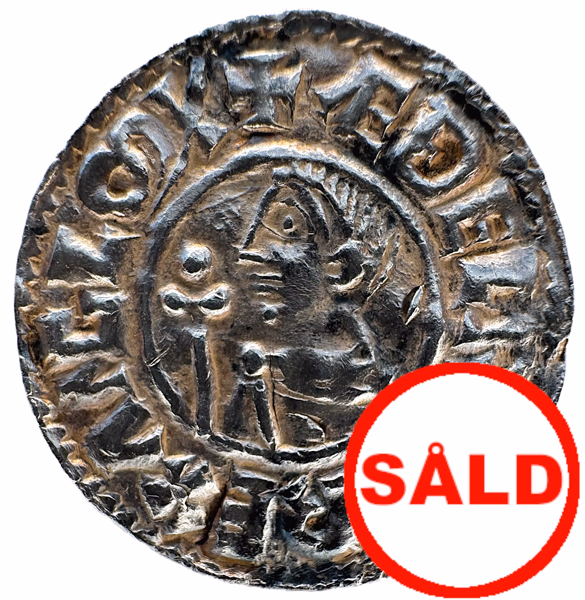 Vikingatida mynt - Aethelred II (978-1016) - CRVX typ präglad i Oxford (cirka 991-997) under myntmästare Aethelmer