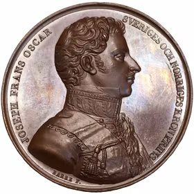 Karl XIV Johan med sonen, kronprins Oskar (I), av Barre - Ocirkulerat toppexemplar - En dynasti slår rot: Från Pau till den skandinaviska halvön