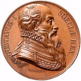 Gustav Vasas minne av Isaac (Johan) Salmson - Toppexemplar. Ex. Sven Svensson