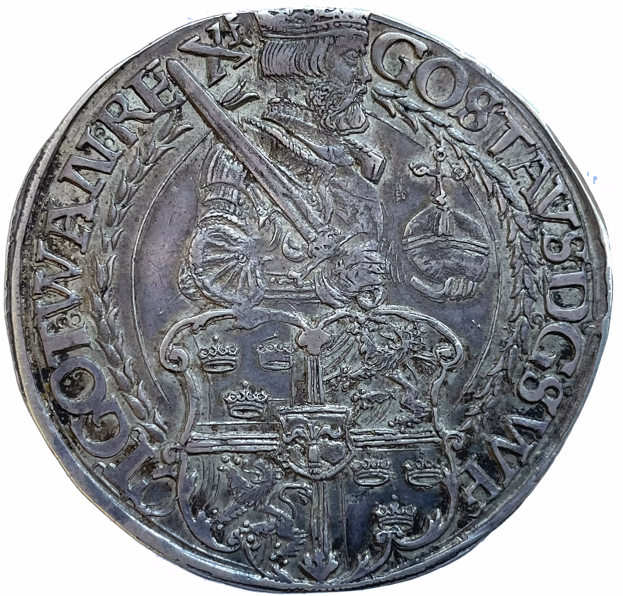 Gustav Vasa, Svartsjö Daler 1543 på 2 Ett osedvanligt vackert exemplar med präglingsglans. Sista årtalssiffran 3 ompunsad på 2