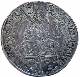 Gustav Vasa, Svartsjö Daler 1543 på 2 Ett osedvanligt vackert exemplar med präglingsglans. Sista årtalssiffran 3 ompunsad på 2