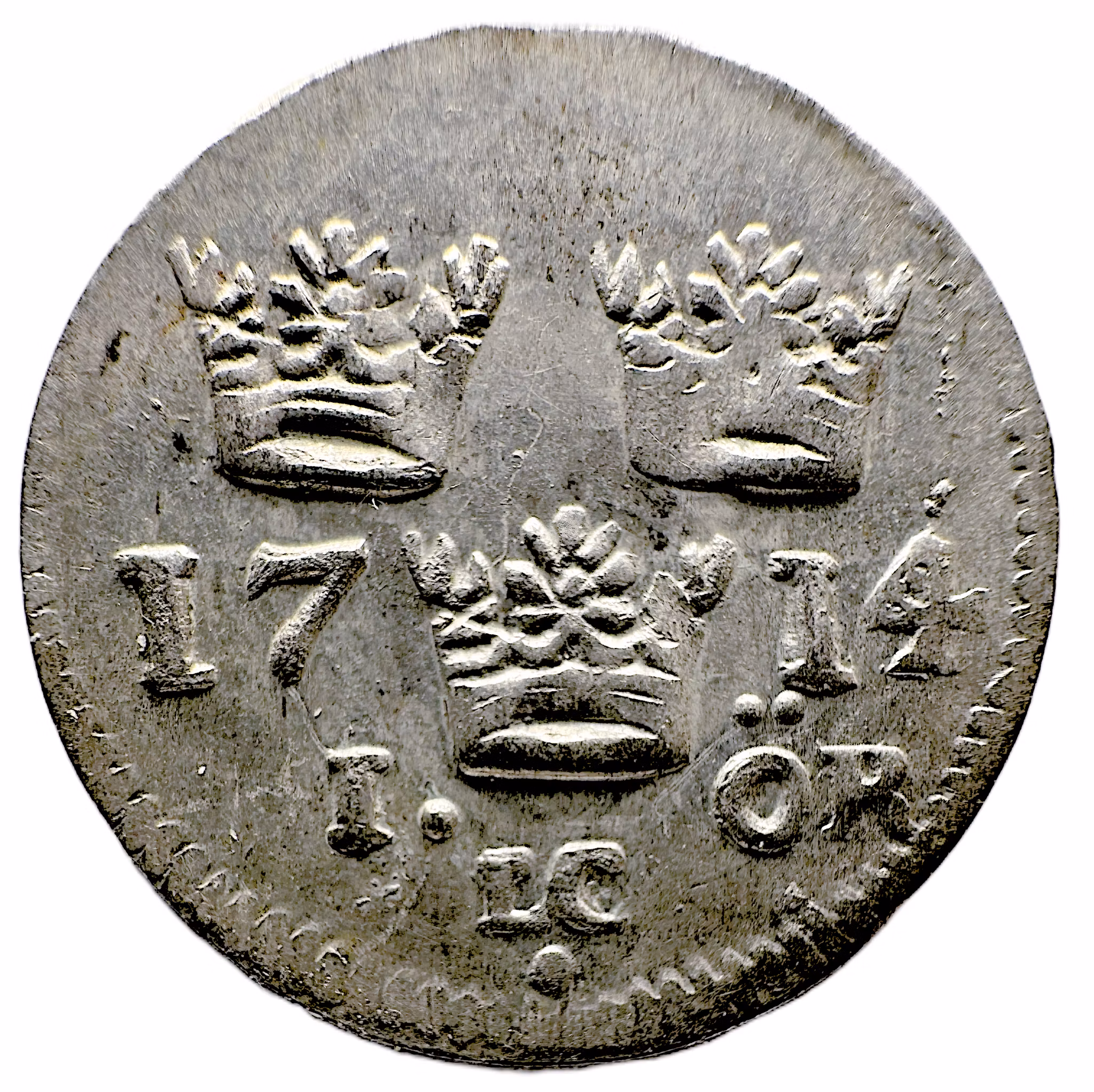 Karl XII, Stockholm, 1 Öre 1714 - Ett vackert ocirkulerat exemplar med full lyster - Den historiska ritten över kontinenten