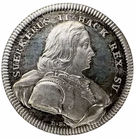 Sverker II Karlsson (1196–1208/1210) av Daniel Fehrman - Nr 22 ur Hedlingers regentlängt - Ett praktexemplar i silver