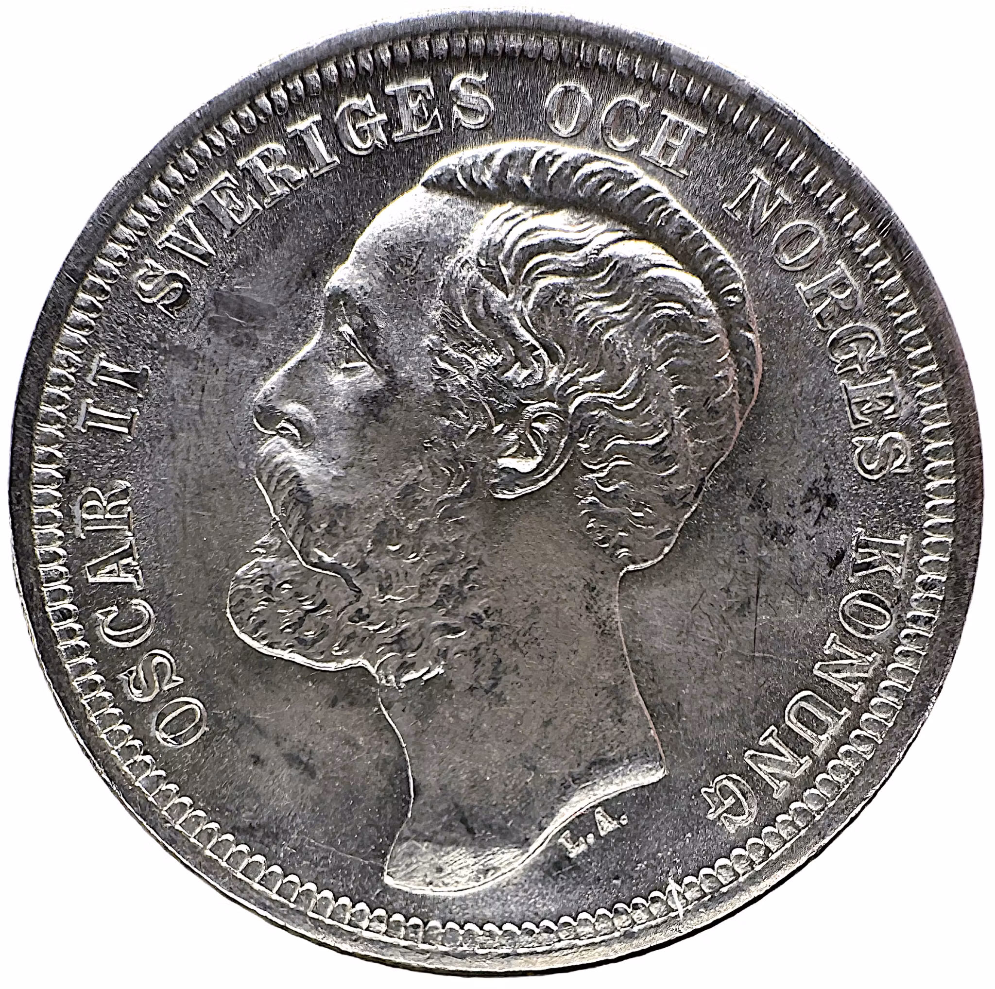 Oskar II - 1 Krona 1887 - Ett härligt ocirkulerat exemplar