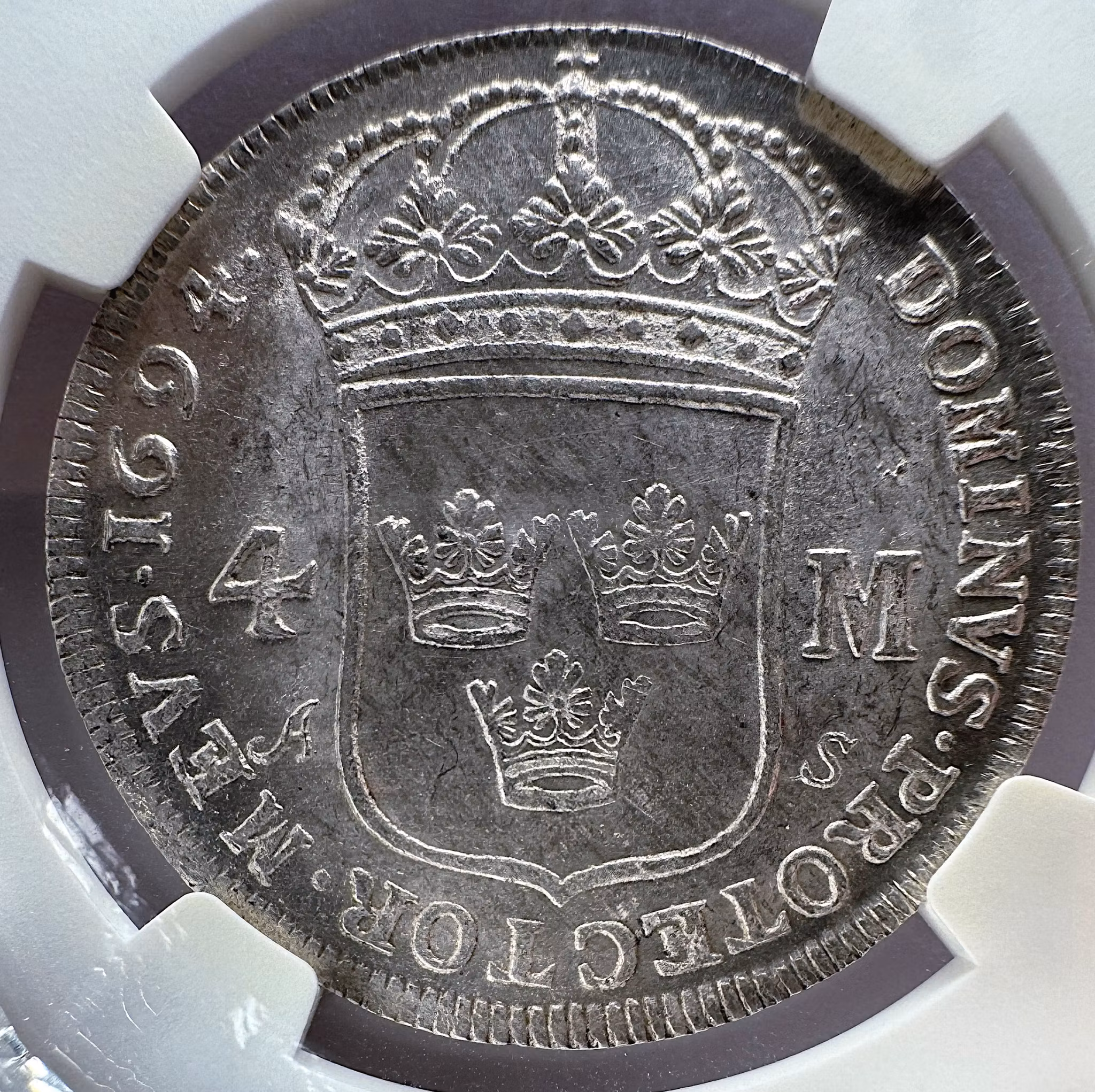 Karl XI - 4 Mark 1694 - Ett ocirkulerat toppexemplar - NGC MS 62+